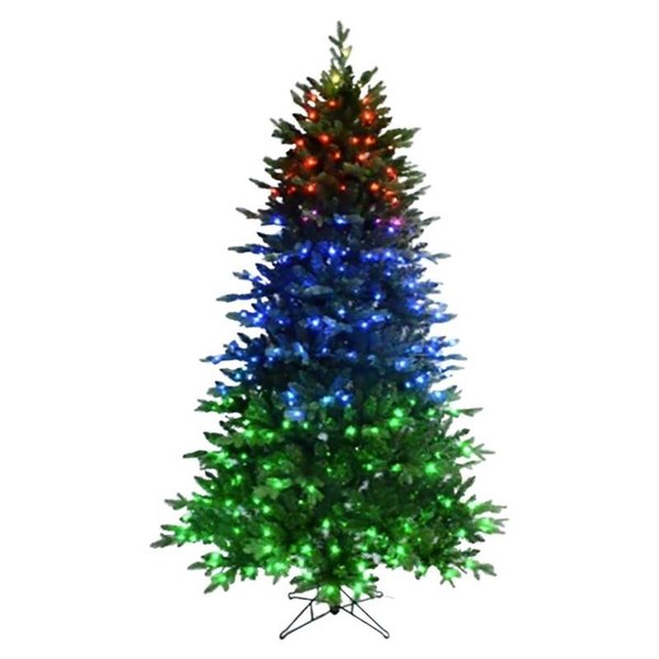 Holiday Bright Lights Celebrations 7 ft. Slim LED 400 ct Fraser Fir Color Changing Christmas Tree TFFR7SRGBA